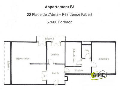 Appartement - 64 m² - 3 pièces