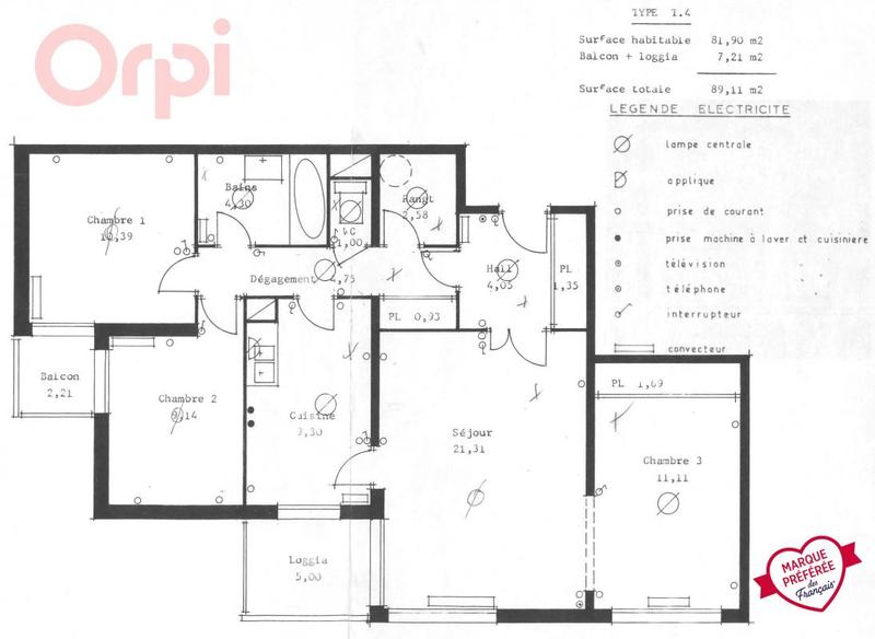 Appartement - 81 m² - 3 pièces