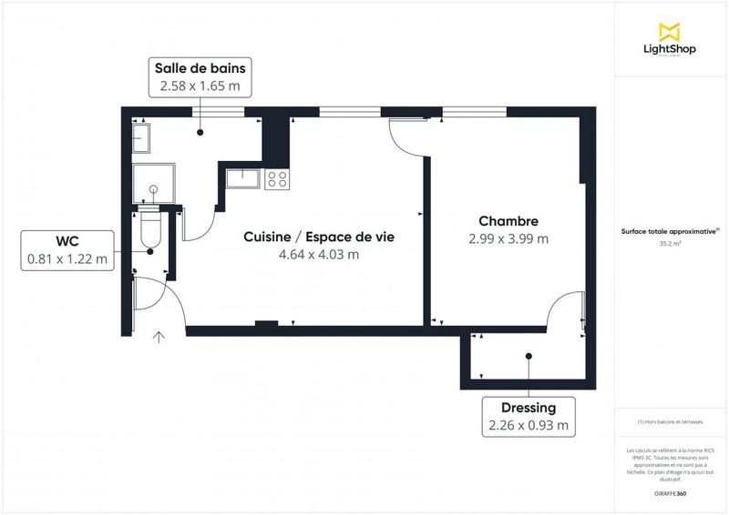 Appartement - 35 m² - 2 pièces