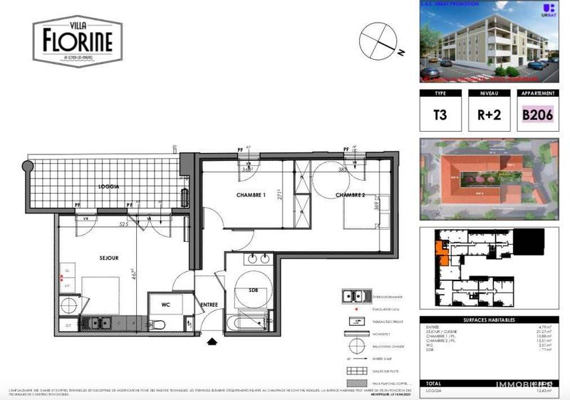 Appartement - 60 m² - 3 pièces