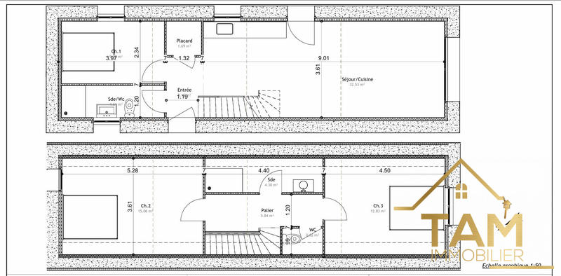 Maison - 90 m² - 4 pièces