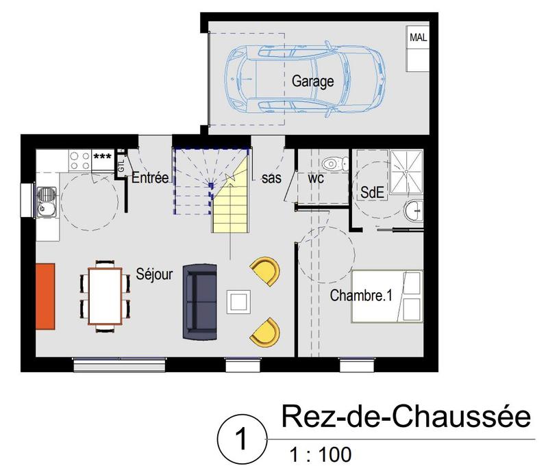 Maison traditionnelle - 87 m² - 4 pièces