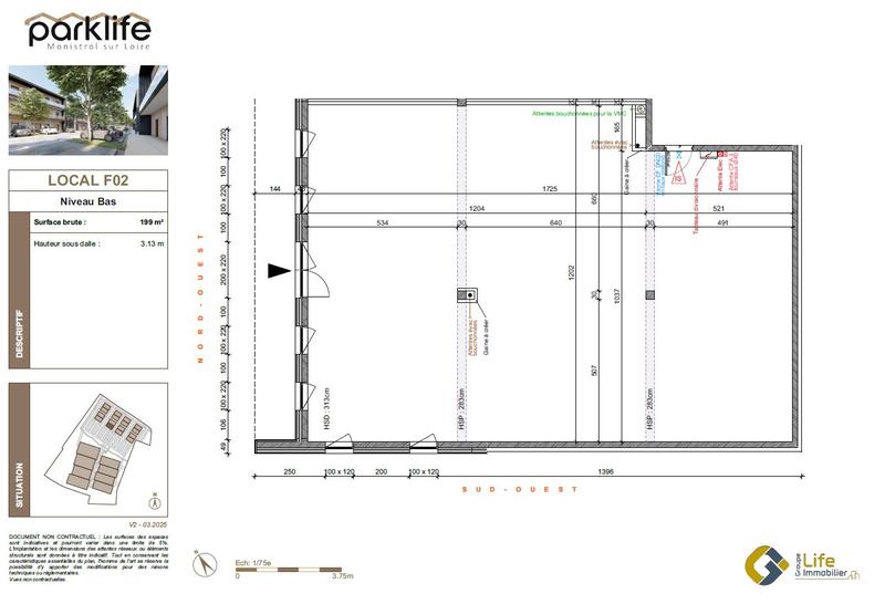 Local d'activités - 199 m² - 1 pièce