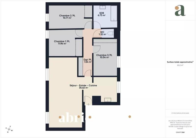 Appartement - 84 m² - 4 pièces