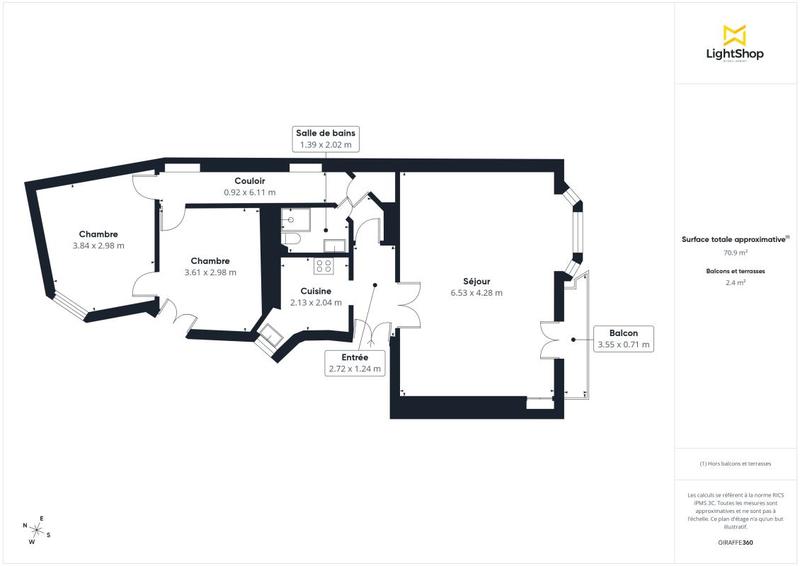 Appartement - 73 m² - 3 pièces