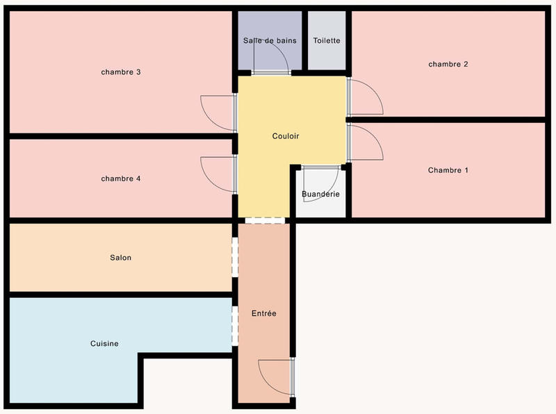 Chambre - 21 m² - 5 pièces