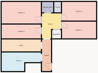 Chambre - 21 m² - 5 pièces