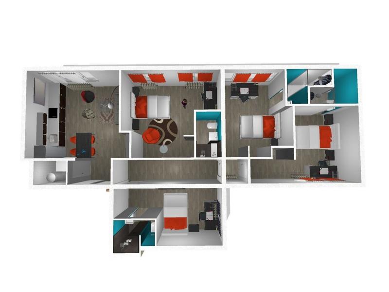 Chambre - 15 m² - 1 pièce