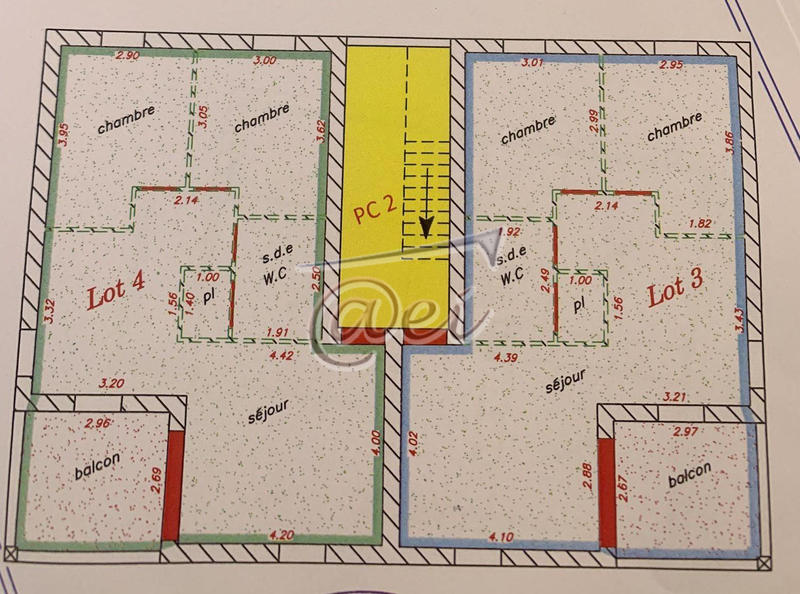 Appartement - 59 m² - 3 pièces