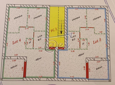 Appartement - 59 m² - 3 pièces
