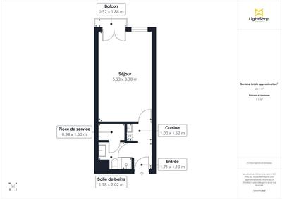 Appartement - 26 m² - 1 pièce