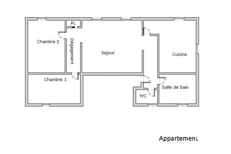 Appartement - 59 m² - 3 pièces