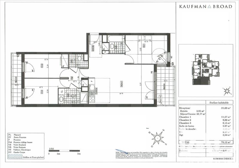 Appartement - 75 m² - 4 pièces