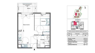 Appartement - 42 m² - 2 pièces