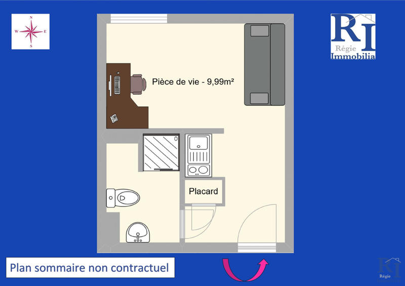 Appartement - 17 m² - 1 pièce