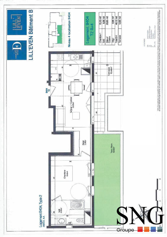 Appartement - 49 m² - 2 pièces