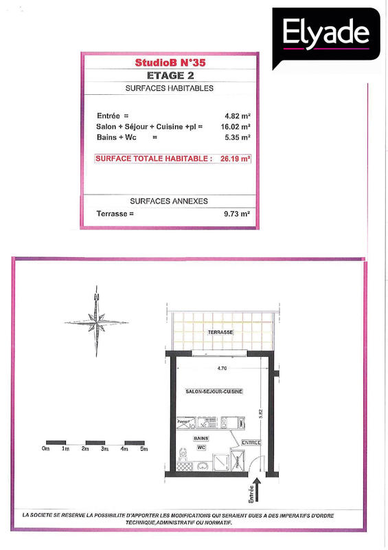 Appartement - 28 m² - 1 pièce