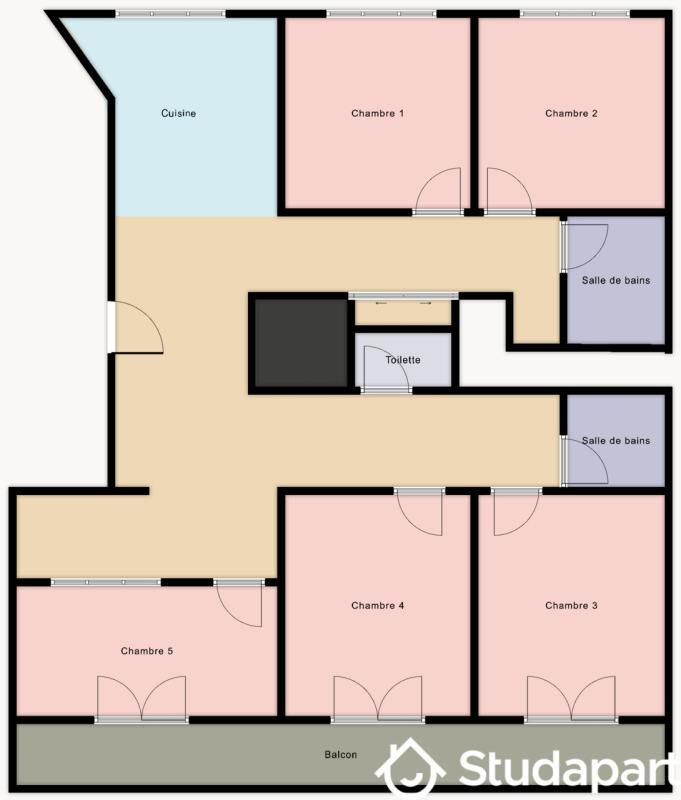 Chambre - 20 m² - 1 pièce