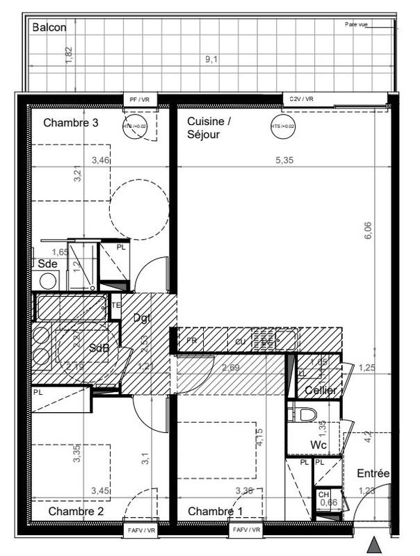 Appartement - 89 m² - 4 pièces