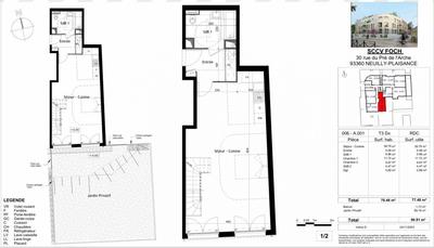 Appartement - 77 m² - 3 pièces