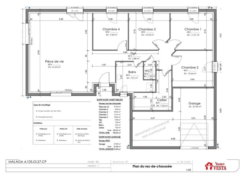 Maison - 105 m² - 5 pièces