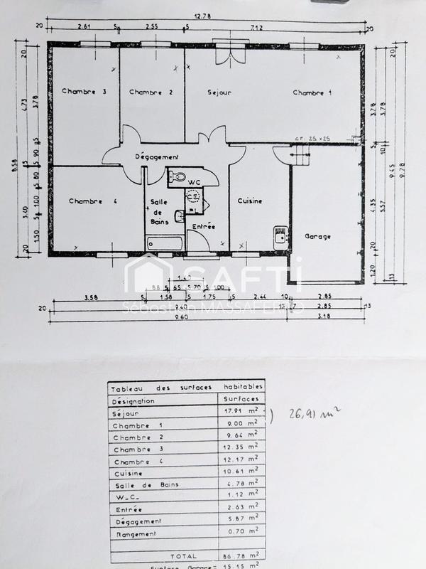 Maison - 86 m² - 4 pièces