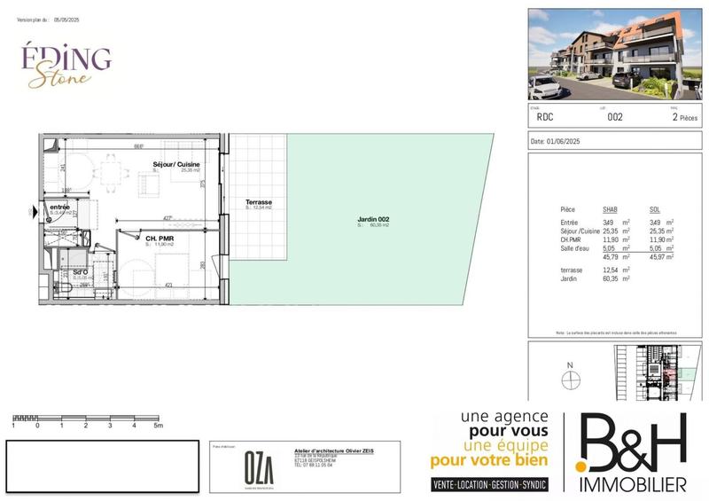 Appartement - 46 m² - 2 pièces