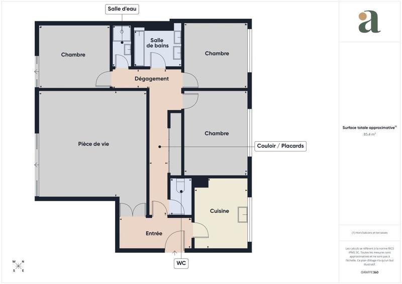 Appartement ancien - 86 m² - 4 pièces