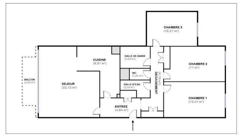 Appartement - 83 m² - 4 pièces