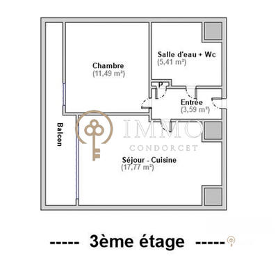 Appartement - 40 m² - 2 pièces