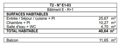 Appartement - 41 m² - 2 pièces