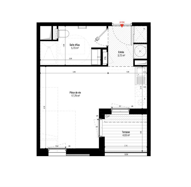 Appartement - 31 m² - 1 pièce