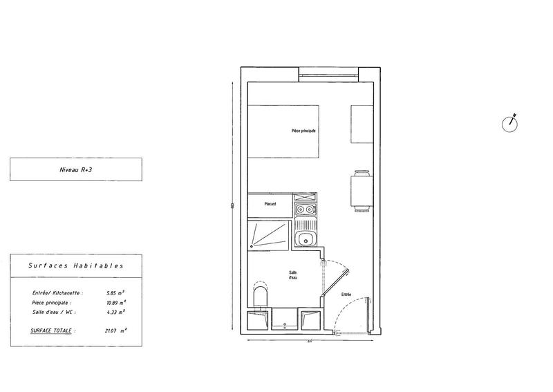 Appartement - 21 m² - 1 pièce