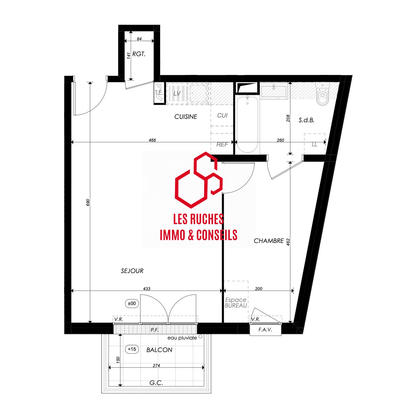 Appartement - 48 m² - 2 pièces