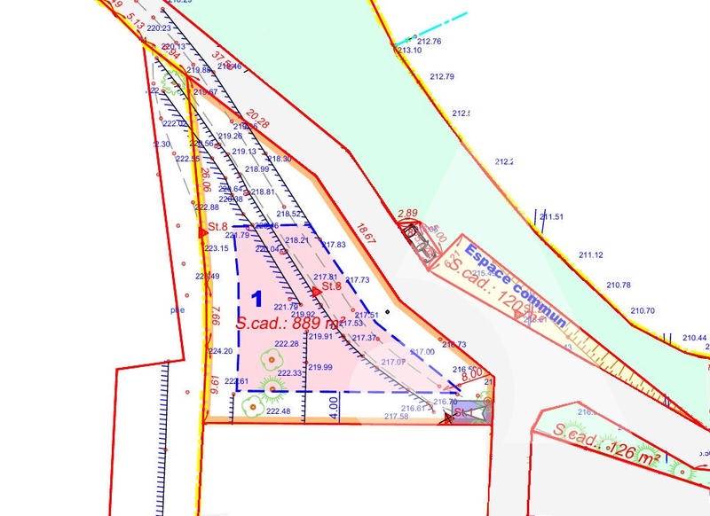 Terrain - 889 m²