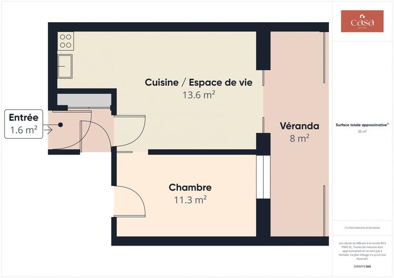 Appartement - 36 m² - 2 pièces