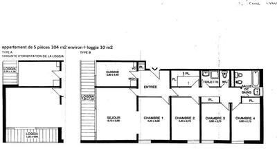 Appartement - 104 m² - 5 pièces