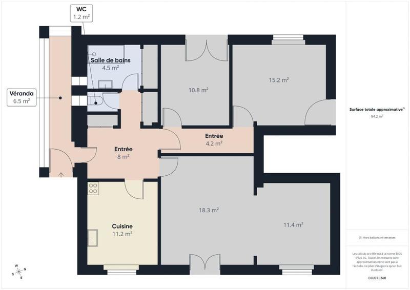 Appartement - 94 m² - 4 pièces