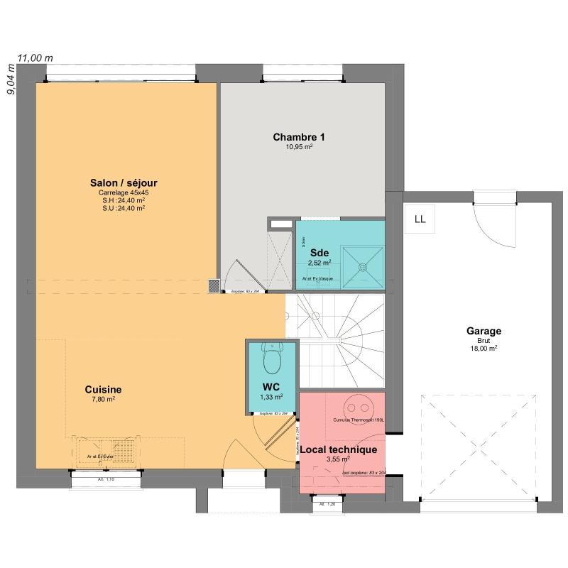 Maison - 82 m² - 5 pièces