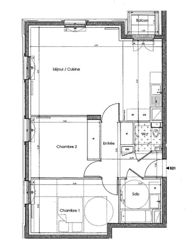 Appartement - 69 m² - 3 pièces