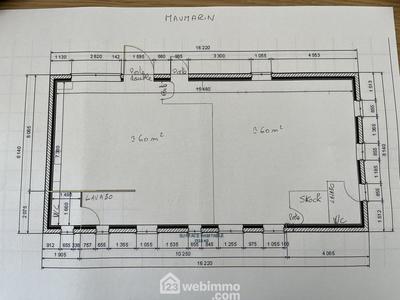 Bureau - 120 m² - 1 pièce