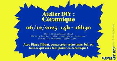 Atelier Diy : Céramique avec Diane Tibout