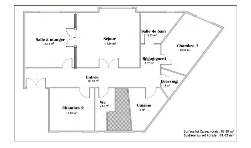 Appartement - 88 m² - 4 pièces