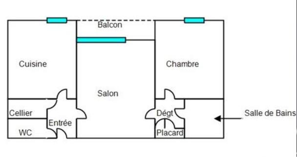 Appartement - 41 m² - 2 pièces