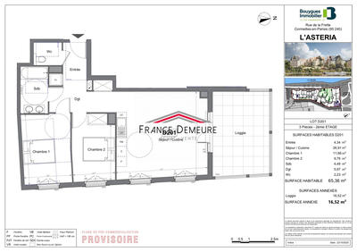 Appartement - 66 m² - 3 pièces