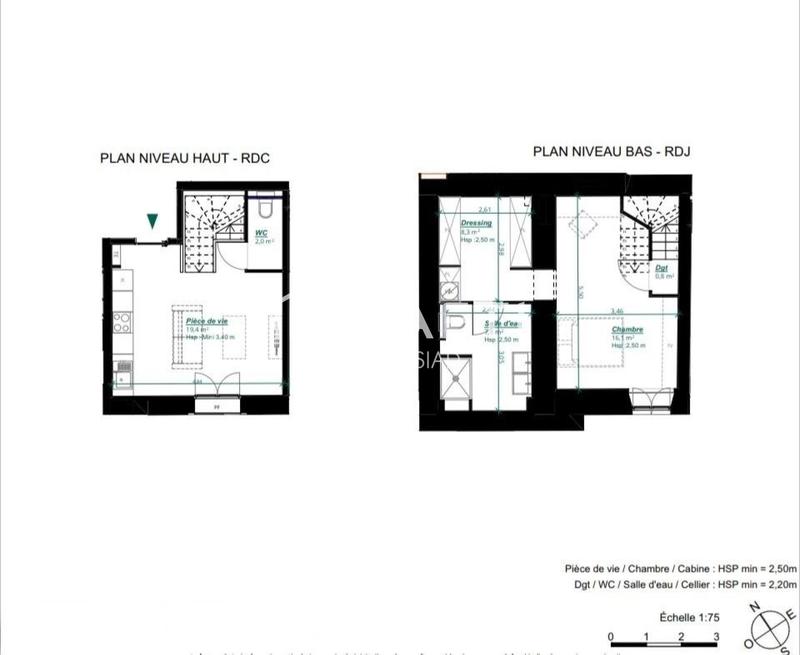 Duplex - 54 m² - 2 pièces