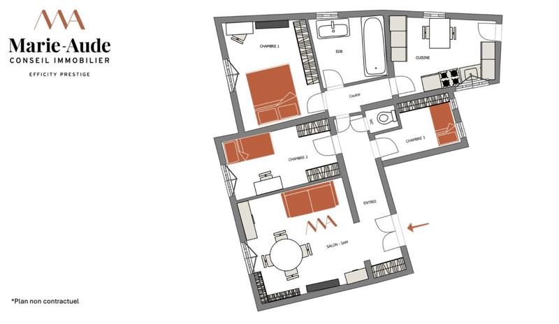 Appartement - 100 m² - 4 pièces