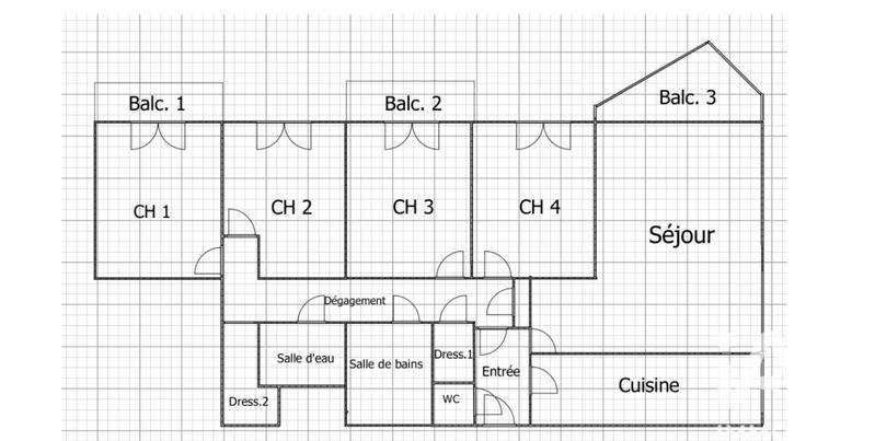 Appartement - 90 m² - 5 pièces