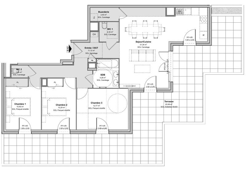 Appartement - 87 m² - 4 pièces