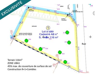 Terrain - 116 m²